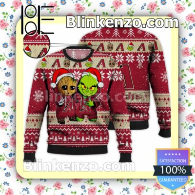 Arizona Diamondbacks Baby Groot And Grinch Christmas MLB Sweatshirts