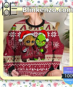 Arizona Diamondbacks Baby Groot And Grinch Christmas MLB Sweatshirts b