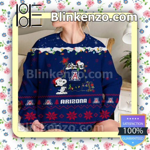 Arizona Wildcats Snoopy Christmas NCAA Sweatshirts b