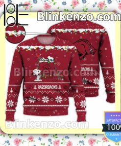 Arkansas Razorbacks Snoopy Christmas NCAA Sweatshirts