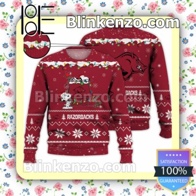 Arkansas Razorbacks Snoopy Christmas NCAA Sweatshirts