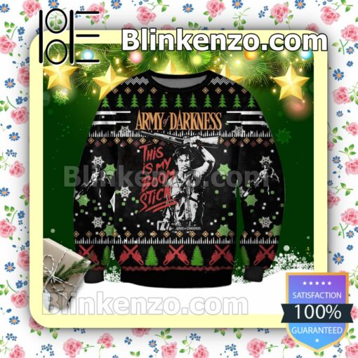 Ash Williams Evil Dead This Is My Boom Stick Holiday Christmas Sweatshirts