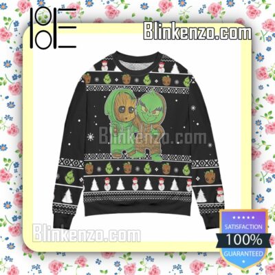Baby Groot And Grinch Best Friends Christmas Jumpers