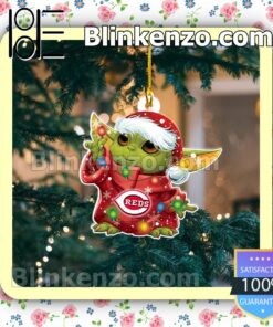 Baby Yoda Cincinnati Reds Christmas Hanging Ornaments