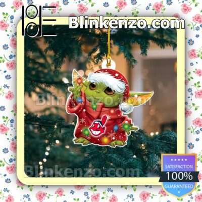 Baby Yoda Cleveland Indians Christmas Hanging Ornaments