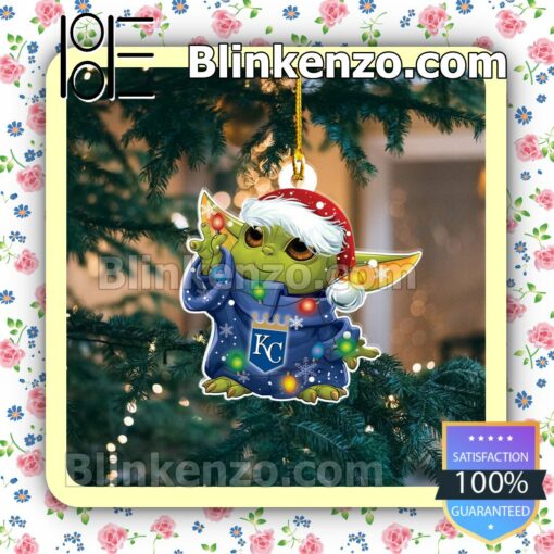 Baby Yoda Kansas City Royals Christmas Hanging Ornaments