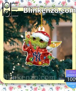 Baby Yoda New York Yankees Christmas Hanging Ornaments