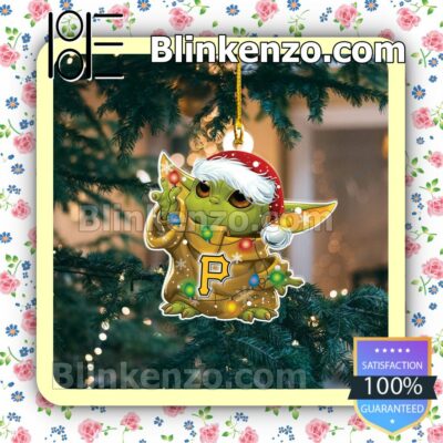 Baby Yoda Pittsburgh Pirates Christmas Hanging Ornaments