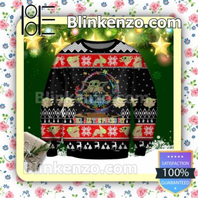 Baby Yoda Star Wars Till All The Pieces Fit Holiday Christmas Sweatshirts