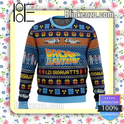 Back To The Future Car Pattern Knitted Christmas Jumper
