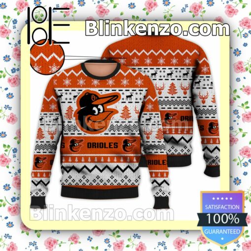 Baltimore Orioles MLB Ugly Sweater Christmas Funny