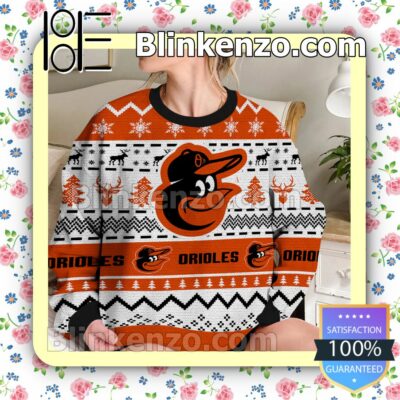 Baltimore Orioles MLB Ugly Sweater Christmas Funny b