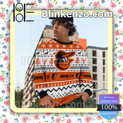 Baltimore Orioles MLB Ugly Sweater Christmas Funny c