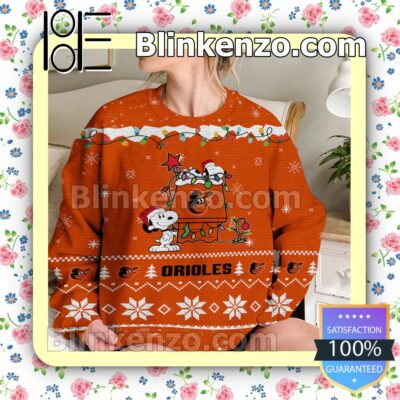 Baltimore Orioles Snoopy Christmas MLB Sweatshirts b