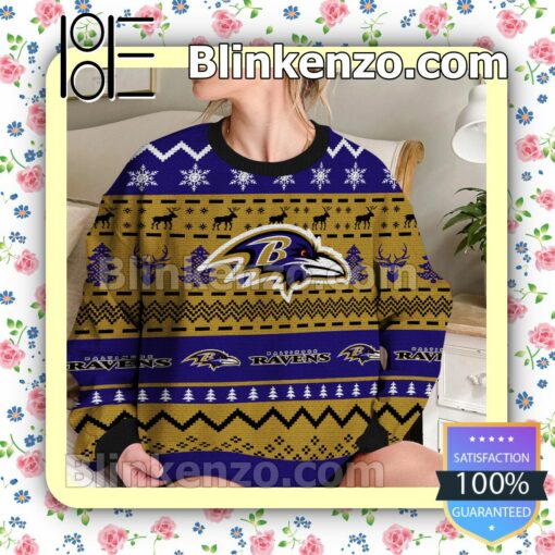 Baltimore Ravens NFL Ugly Sweater Christmas Funny a