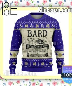Bard The Master Of Song Purple DnD Christmas Sweatshirts