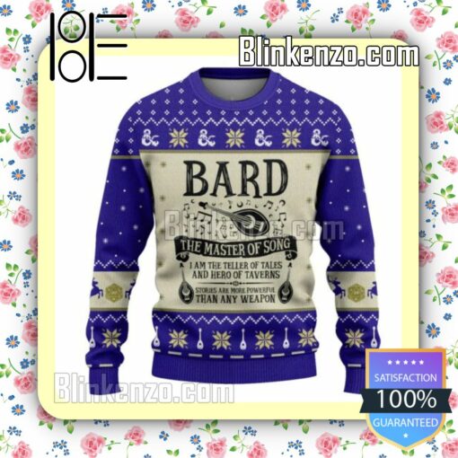 Bard The Master Of Song Purple DnD Christmas Sweatshirts