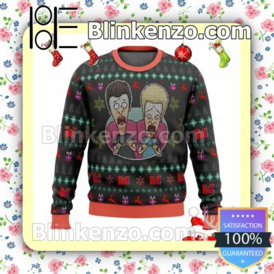 Beavis And Butthead Daaaamn Meme Holiday Christmas Sweatshirts