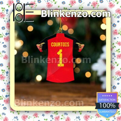 Belgium Team Jersey - Thibaut Courtois Hanging Ornaments a