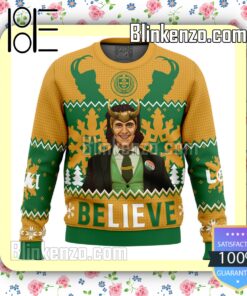 Believe Loki Marvel Knitted Christmas Jumper