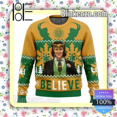 Believe Loki Marvel Knitted Christmas Jumper
