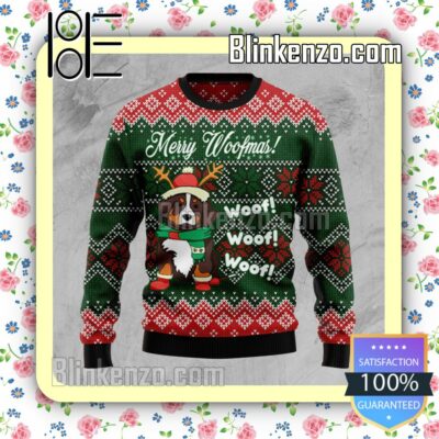 Bernese Mountain Dog Woofmas Knitted Christmas Jumper