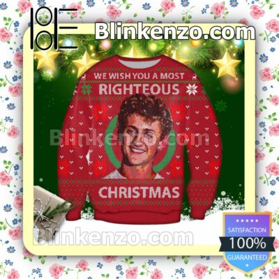 Bill & Ted's Excellent Adventure Righteous Xmas Holiday Christmas Sweatshirts