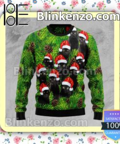 Black Cat Christmas Tree Knitted Christmas Jumper