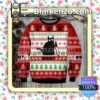 Black Cat Knife What Pine Tree Pattern Christmas Jumpers