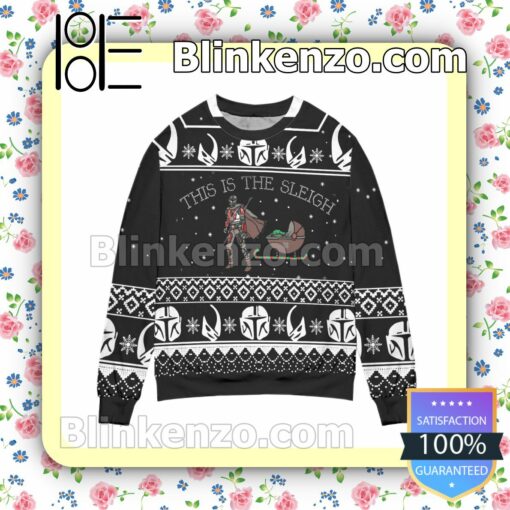 Boba Fett Baby Yoda Star Wars This Is The Sleigh Christmas Jumpers