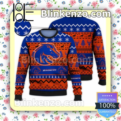 Boise State Broncos NCAA Ugly Sweater Christmas Funny