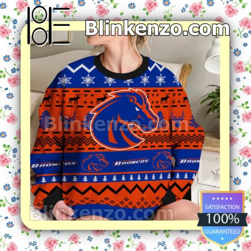 Boise State Broncos NCAA Ugly Sweater Christmas Funny b
