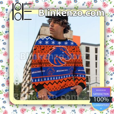 Boise State Broncos NCAA Ugly Sweater Christmas Funny c