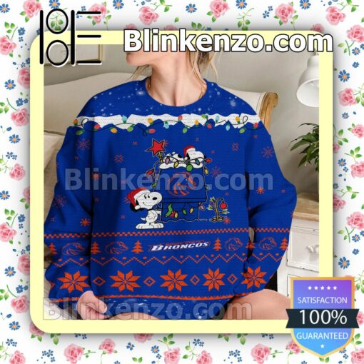 Boise State Broncos Snoopy Christmas NCAA Sweatshirts b