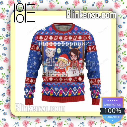 Boruto Blue Naruto Shippuden Manga Anime Knitted Christmas Jumper