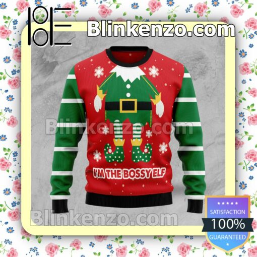 Bossy Elf Holiday Christmas Sweatshirts
