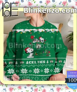 Boston Celtics Snoopy Christmas NBA Sweatshirts b