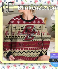 Boston College Eagles NCAA Ugly Sweater Christmas Funny b