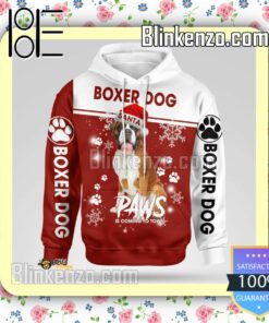 Boxer Dog Santa Paws Is Coming To Town Christmas Hoodie Jacket a
