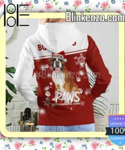 Boxer Dog Santa Paws Is Coming To Town Christmas Hoodie Jacket c