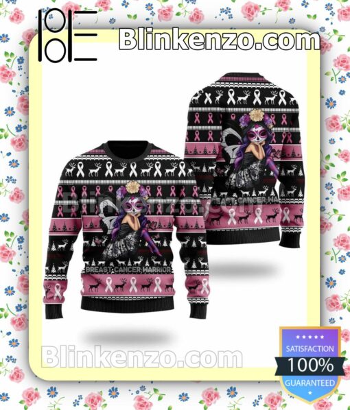 Breast Cancer Warrior Holiday Christmas Sweatshirts