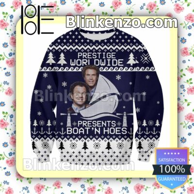Brennan Huff Dale Doback Step Brothers Prestige Worldwide Presents Boat's Hoes Holiday Christmas Sweatshirts