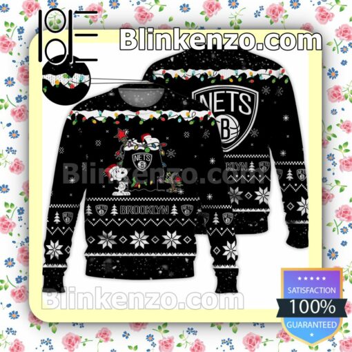 Brooklyn Nets Snoopy Christmas NBA Sweatshirts