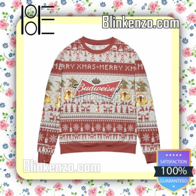 Budweiser Merry Xmas Reindeer & Snowflake Christmas Jumpers