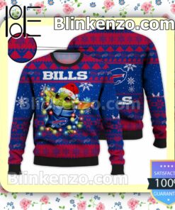 Buffalo Bills Yoda The Mandalorian Christmas Lights NFL Sweatshirts