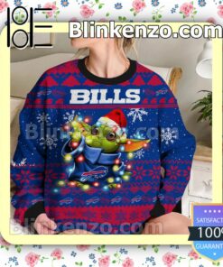 Buffalo Bills Yoda The Mandalorian Christmas Lights NFL Sweatshirts b