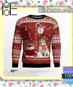 Bulldog Clock Christmas Sweatshirts a