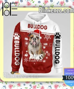 Bulldog Santa Paws Is Coming To Town Christmas Hoodie Jacket a