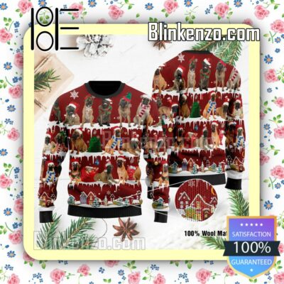 Bullmastiff Pattern Knitted Christmas Jumper