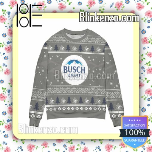 Busch Light Beer Pine Tree & Snowflake Christmas Jumper